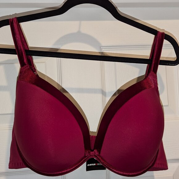 44C Avenue Body Burgundy Bra With Satin Trim from Lane Bryant Store - NWT - Picture 3 of 7